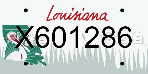 X601286 Louisiana License Plate