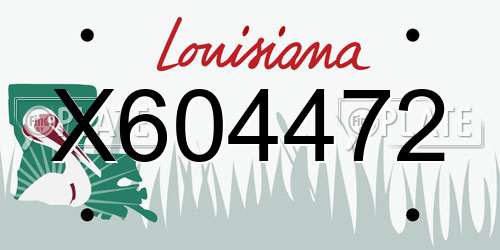 X604472 Louisiana License Plate