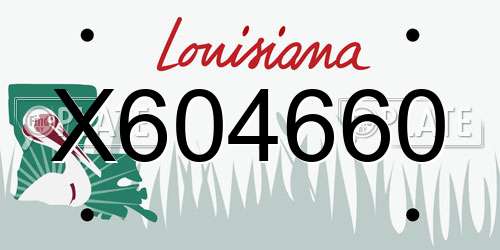 X604660 Louisiana License Plate