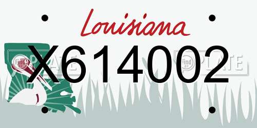 X614002 Louisiana License Plate