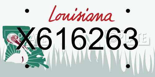 X616263 Louisiana License Plate