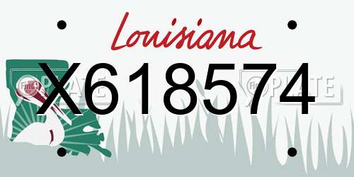 X618574 Louisiana License Plate
