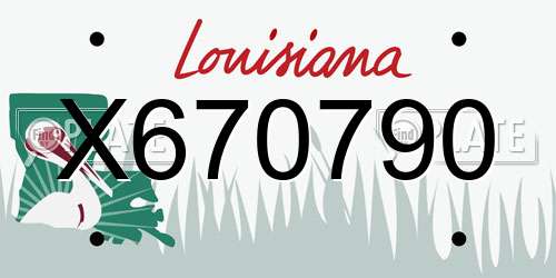 X670790 Louisiana License Plate