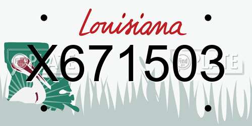 X671503 Louisiana License Plate