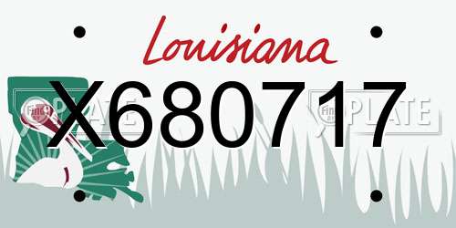 X680717 Louisiana License Plate