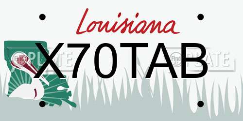 X70TAB Louisiana License Plate