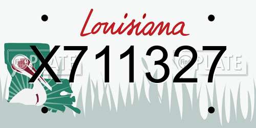 X711327 Louisiana License Plate