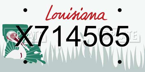 X714565 Louisiana License Plate