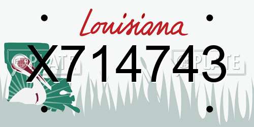 X714743 Louisiana License Plate