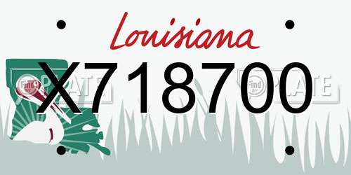 X718700 Louisiana License Plate