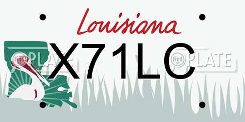 X71LC Louisiana License Plate