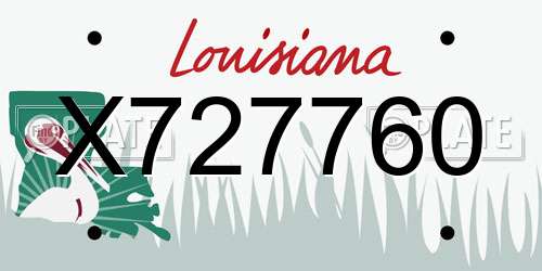 X727760 Louisiana License Plate