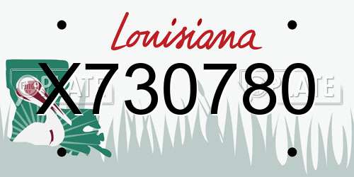 X730780 Louisiana License Plate