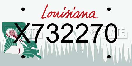 X732270 Louisiana License Plate