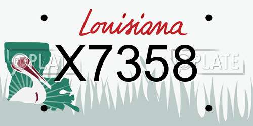 X7358 Louisiana License Plate