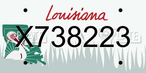 X738223 Louisiana License Plate