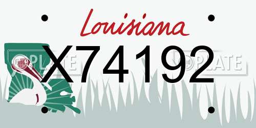 X74192 Louisiana License Plate
