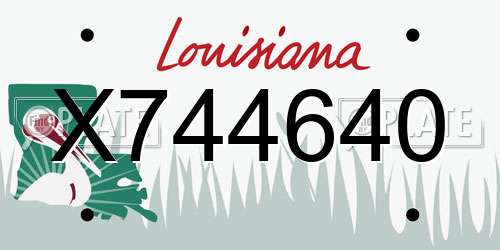 X744640 Louisiana License Plate