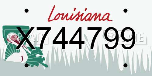 X744799 Louisiana License Plate