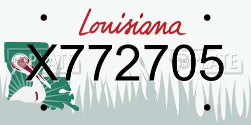 X772705 Louisiana License Plate