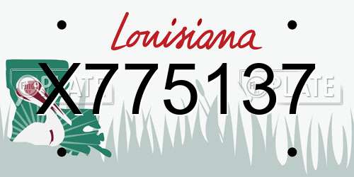 X775137 Louisiana License Plate