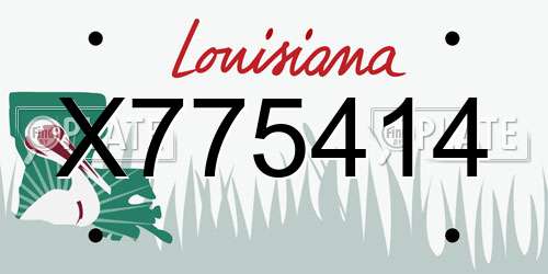 X775414 Louisiana License Plate