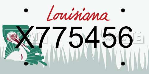 X775456 Louisiana License Plate
