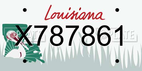 X787861 Louisiana License Plate