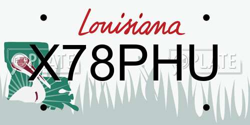 X78PHU Louisiana License Plate