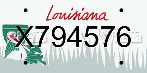 X794576 Louisiana License Plate