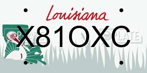 X81OXC Louisiana License Plate