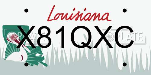 X81QXC Louisiana License Plate