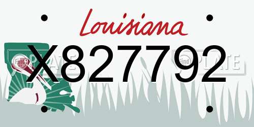 X827792 Louisiana License Plate