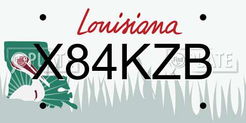 X84KZB Louisiana License Plate