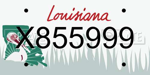 X855999 Louisiana License Plate