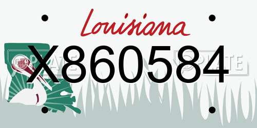 X860584 Louisiana License Plate