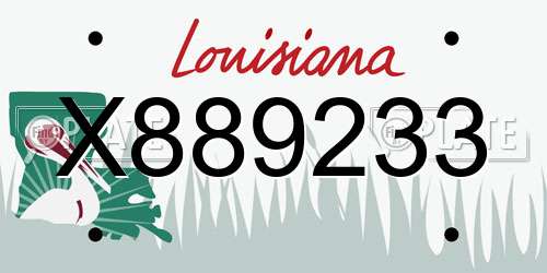 X889233 Louisiana License Plate