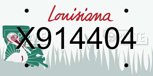 X914404 Louisiana License Plate