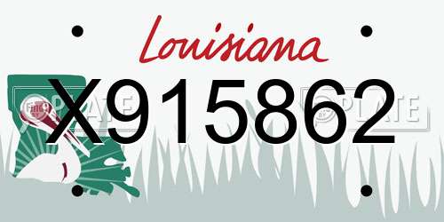 X915862 Louisiana License Plate