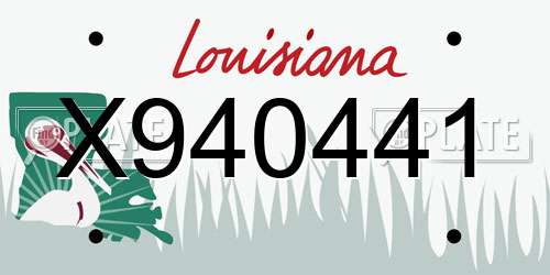 X940441 Louisiana License Plate