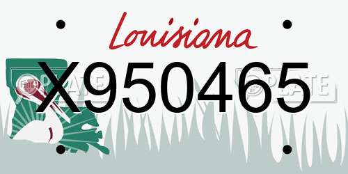 X950465 Louisiana License Plate