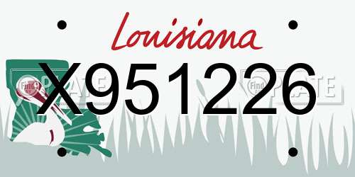 X951226 Louisiana License Plate