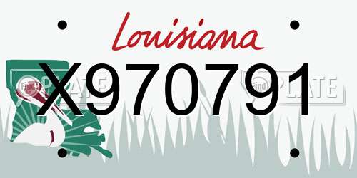 X970791 Louisiana License Plate