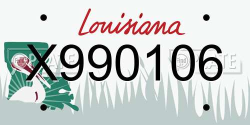 X990106 Louisiana License Plate