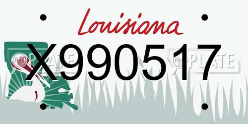 X990517 Louisiana License Plate