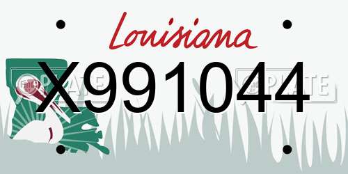 X991044 Louisiana License Plate