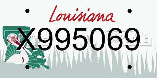 X995069 Louisiana License Plate