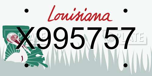 X995757 Louisiana License Plate