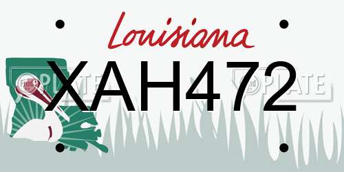 XAH472 Louisiana License Plate