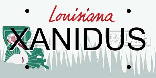 XANIDUS Louisiana License Plate